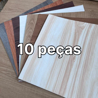 10 Peças - Placa de Piso De Madeira Auto Adesiva e Autocolante 40cm x 40cm