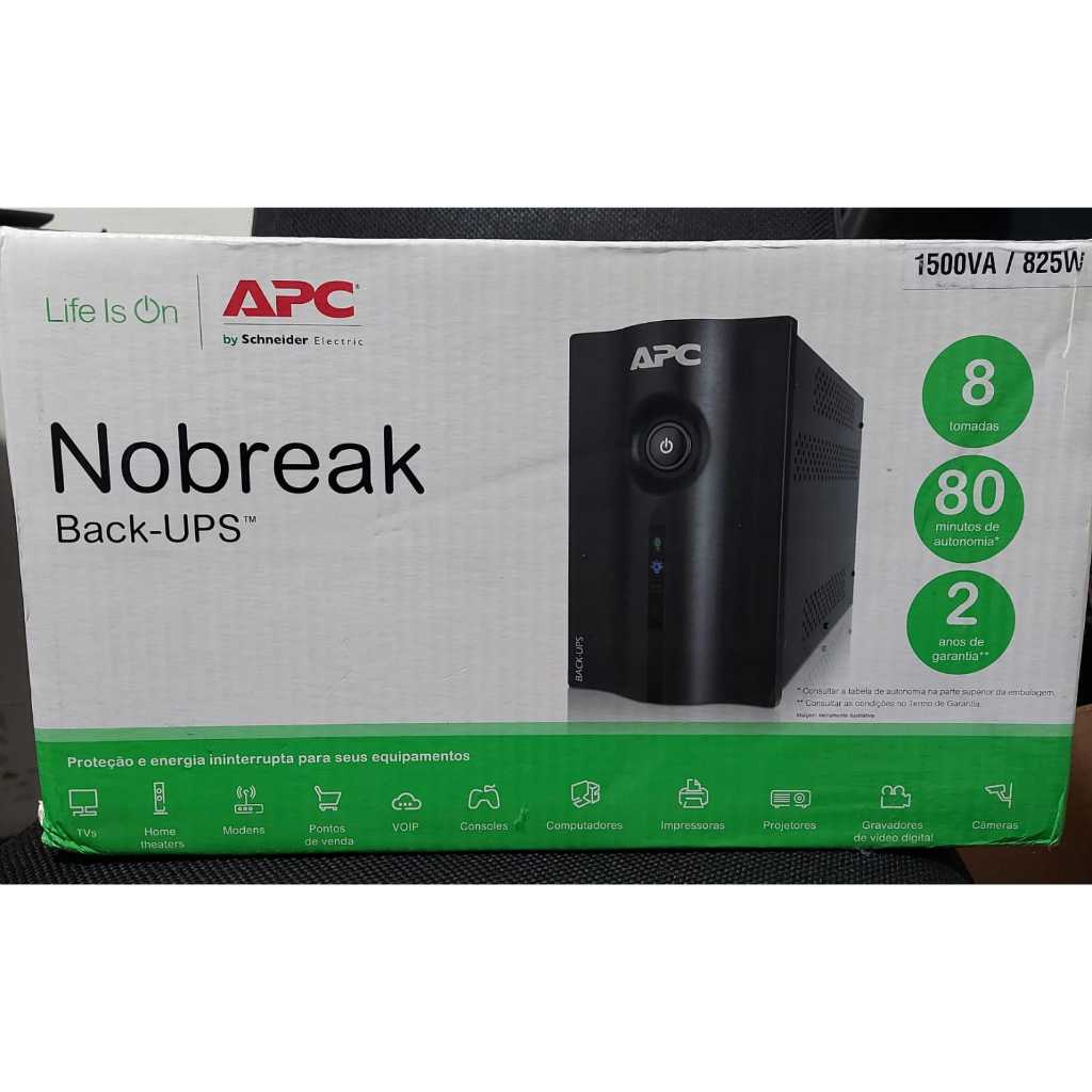 Novo | No break APC Back-UPS BZ1500XLBI-BR 1500VA entrada de 115V/220V e saída de 115V preto nobreack