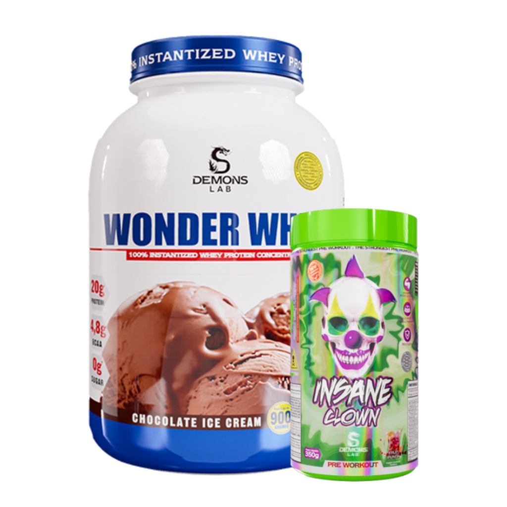 Kit Wonder Whey Protein 900g + Insane Clown Pré-Treino 350g – Demons Lab