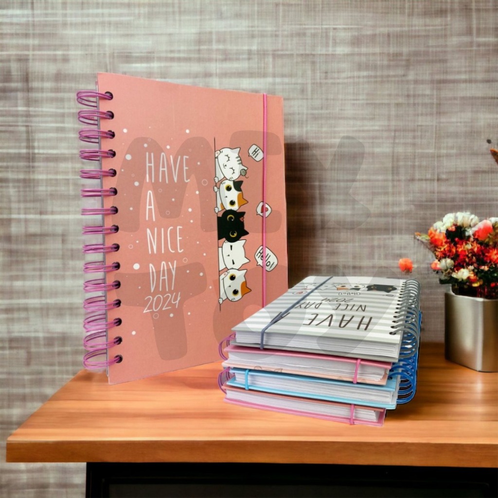 Agenda Espiral Gatinho 2024 Capa Dura 16x21cm