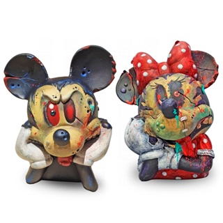 Kit: Mickey + Minnie Mouse - busto de Gesso - Zumbi Exclusiva