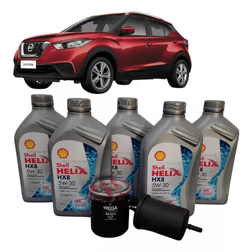 Kit Troca Óleo - Shell 5w30 API SP Nissan Kicks 1.6 16v 2016 2017 2018 ...