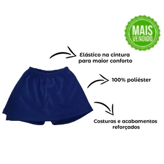 Short saia infantil menina uniforme escolar shorts saia helanca