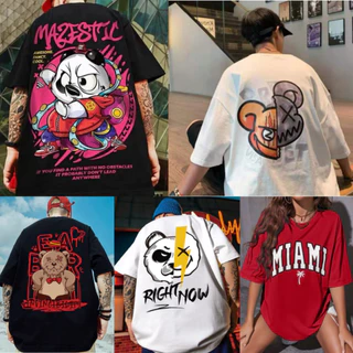 Camiseta Oversized Kit 5 unidades Queima De Estoque Estampas Diversas Promoção