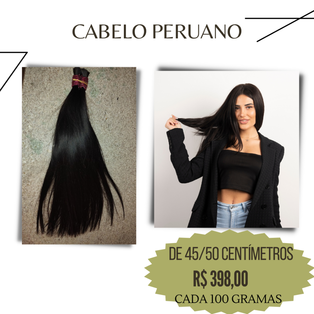 Cabelo Peruano de 45/50 centímetros | Shopee Brasil
