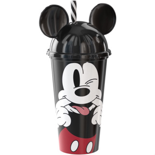 Copo com Canudo e Orelha Mickey 500ml