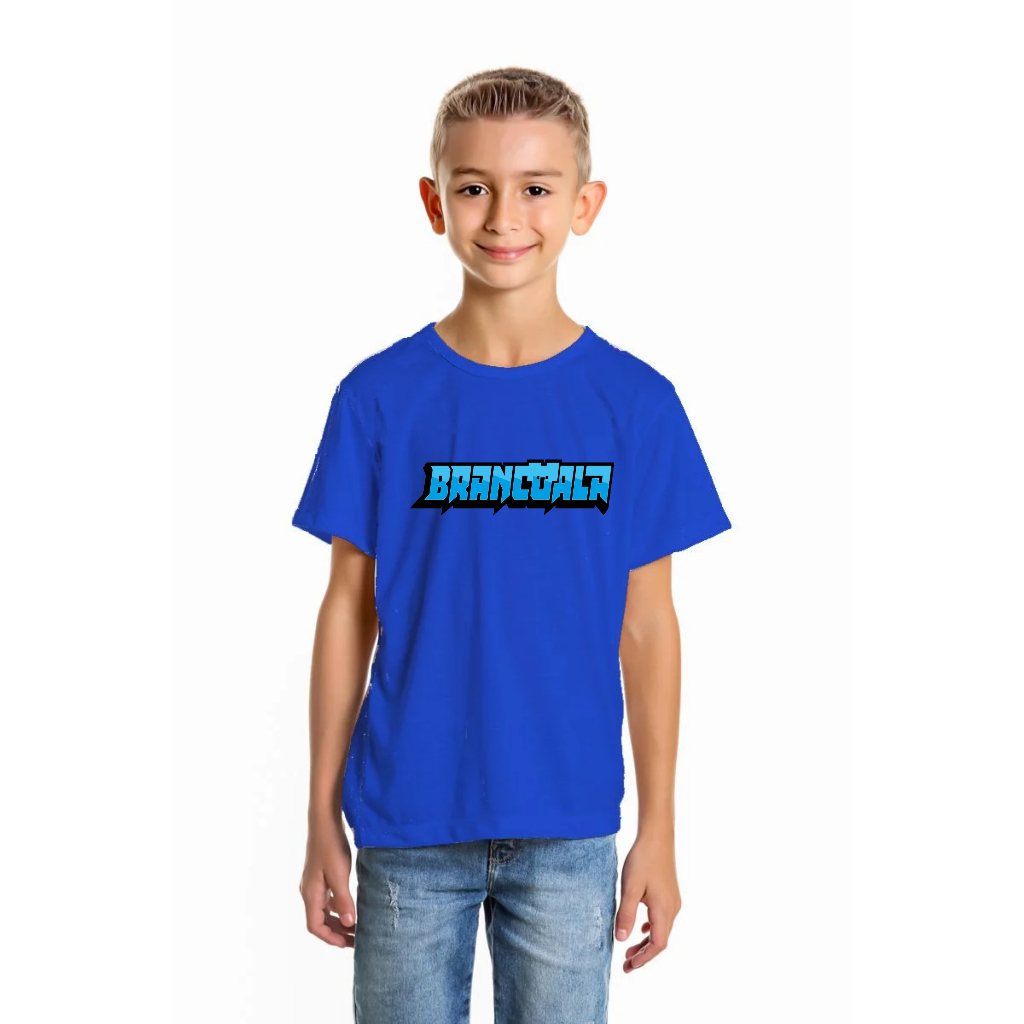 Brancola - Camiseta Infantil r Brancoala Infantil e Juvenil - Azul
