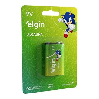 Pilha Bateria 9v Alcalina Elgin Energy Blister 1 Unidade