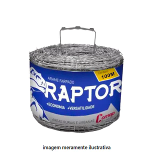 Arame Farpado Comep Raptor 1.6mm Rolo com 100 Metros