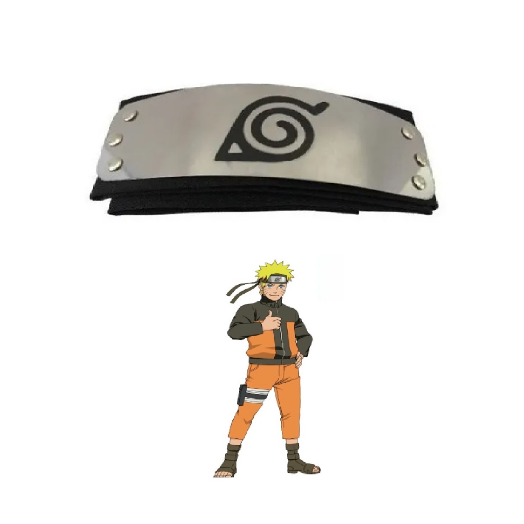 Kit 5 Bandanas Naruto - Folha Renegado Areia Névoa Chuva