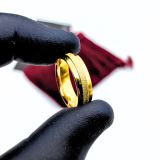 Anel Aliança Friso Diamantada Brilhante 6mm Luxuosa Banhada a Ouro 18k