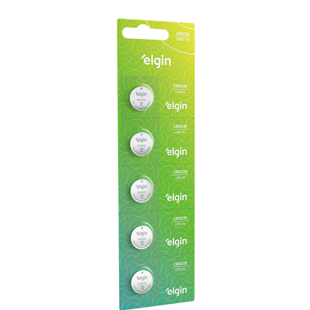 Baterias Pilhas 3v Elgin Cr2025 Blister C/ 5 Unidades