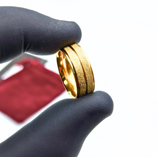 Anel Aliança Avulsa Diamantada 8mm Grossa Resistente e Luxuosa Banhada a Ouro 18k