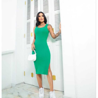Vestido Vanessa regata em tecido canelado