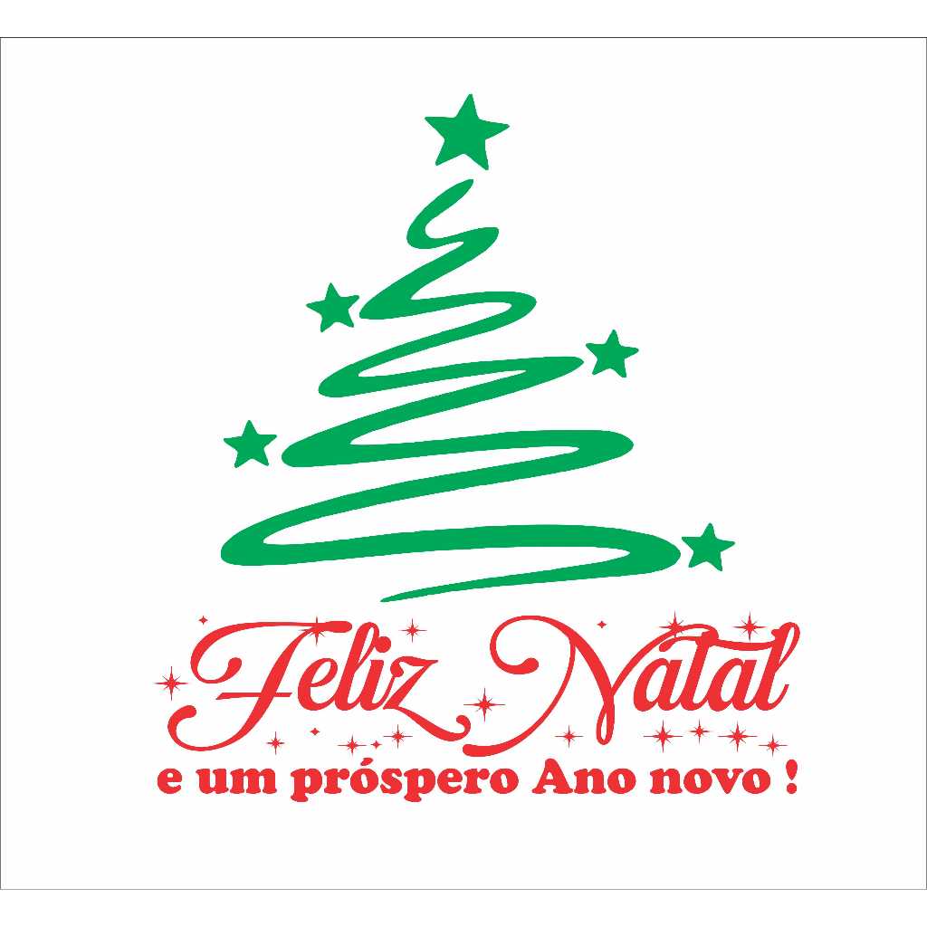 Adesivo de vitrine Natal Feliz Ano e Prospero Ano Novo