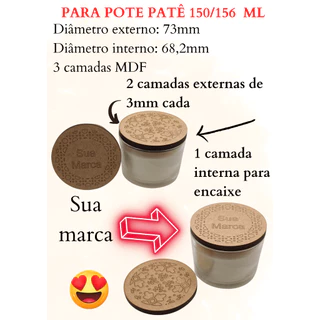 40 TAMPAS PERSONALIZADAS PARA COPO VELA PATÊ 150 ML ( MELHOR DA SHOPEE )