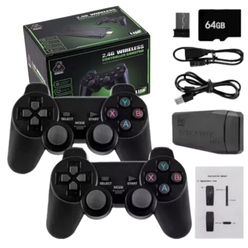 Game Stick 4k Retrô Lite 15.000 Mil Jogos 2 Controles sem Fio