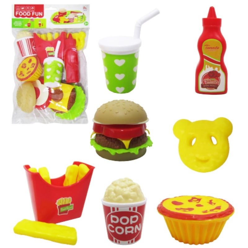 Compre Crianças brinquedos de cozinha jogar comida conjunto mainan  hambúrguer artificial pão batatas fritas comida rápida fingir jogar  brinquedos de cozinha para crianças