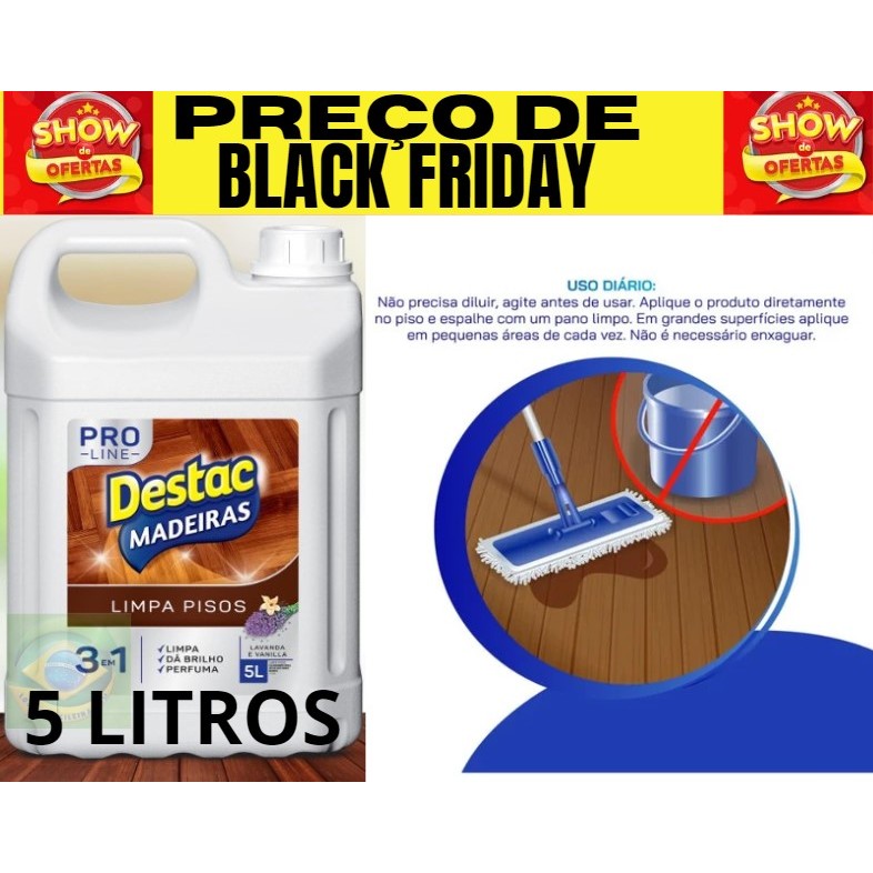 Limpador para Pisos Destac 3 em 1 Linha Pro 5L lavanda | Shopee Brasil