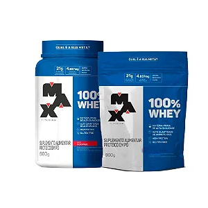 Whey Protein 100% Max Titanium 900G Pote ou Refil