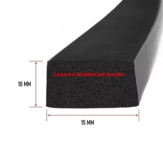 Borracha Perfil Esponja Macia P/ Vedação 15mmx10mm 2 Metros
