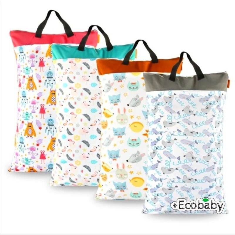 Saco Bolsa Impermeável para roupas fraldas sujas ou molhadas(várias estampas)