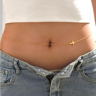 Body Chain Belly Chain Colar de Cintura Delicado Prateado