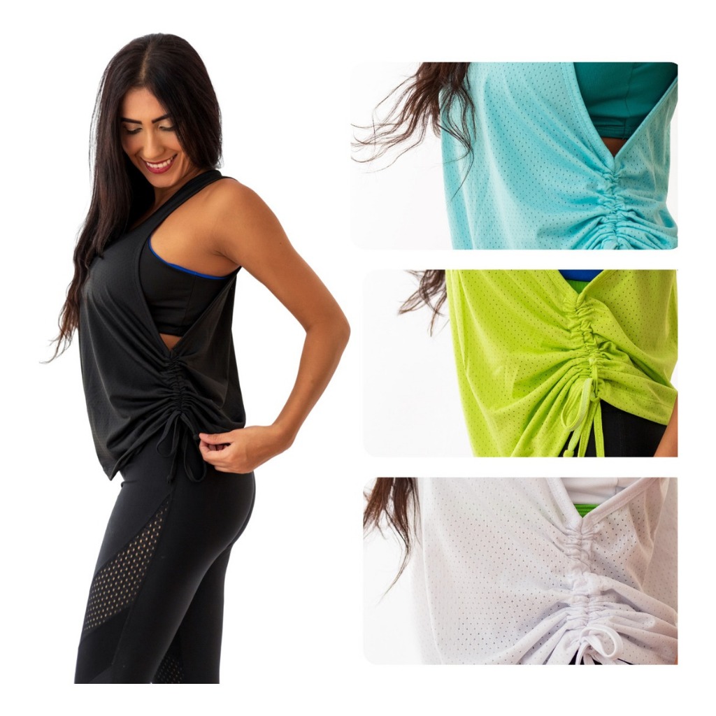 Camiseta Blusa Feminina Academia Furadinha Dry Fit Longa Tapa Bumbum ...