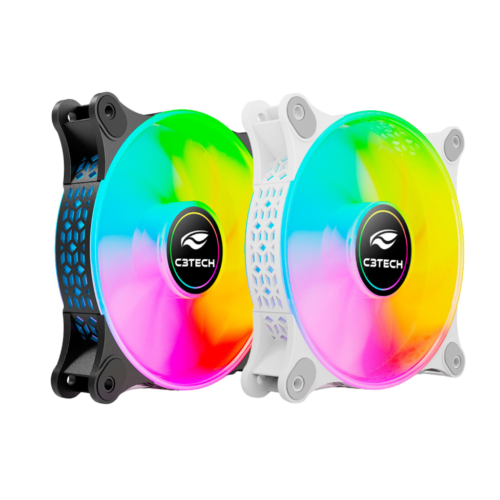 Cooler FAN Ventoinha 120mm 12cm LED RGB P/ Gabinete PC Gamer C3 Tech ...