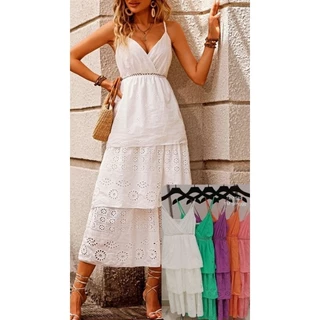 Vestido Lese Longo Moda Feminino