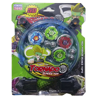 Batalha Beyblade Kit Com 4 Peões Mini Arena ul Ou Vermelha - Speed