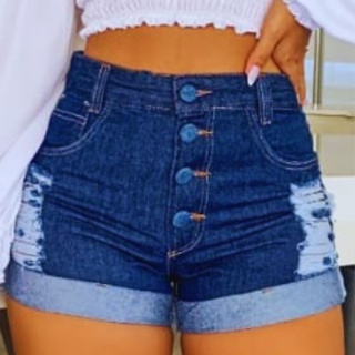 Short Jeans Feminino Cintura Alta Short Levanta Bumbum Tendência