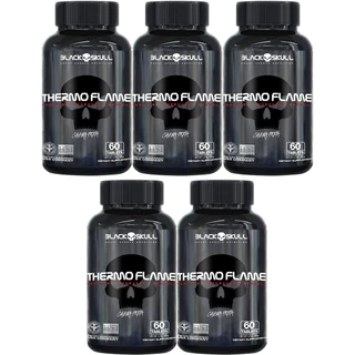 Kit 5 Un Thermo Flame 60 Tabletes Black Skull