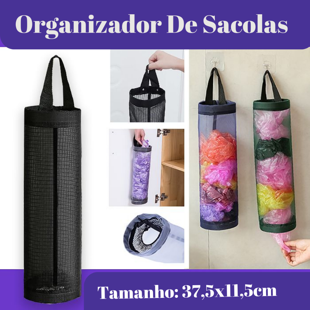 Puxa Saco Organizador Porta Sacolas Plásticas De Cozinha Guarda Sacolas ...