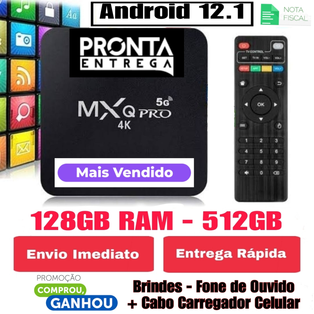 Aparelho Internet Tv 128Gb De Memória, 4K, 5G E Android 11.1 na