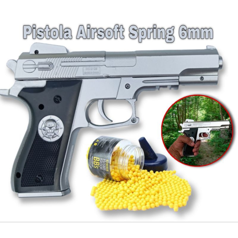 Pistola de Plastico Colt 1911 Spring ( mola ) + 500 BB's 6mm 12g