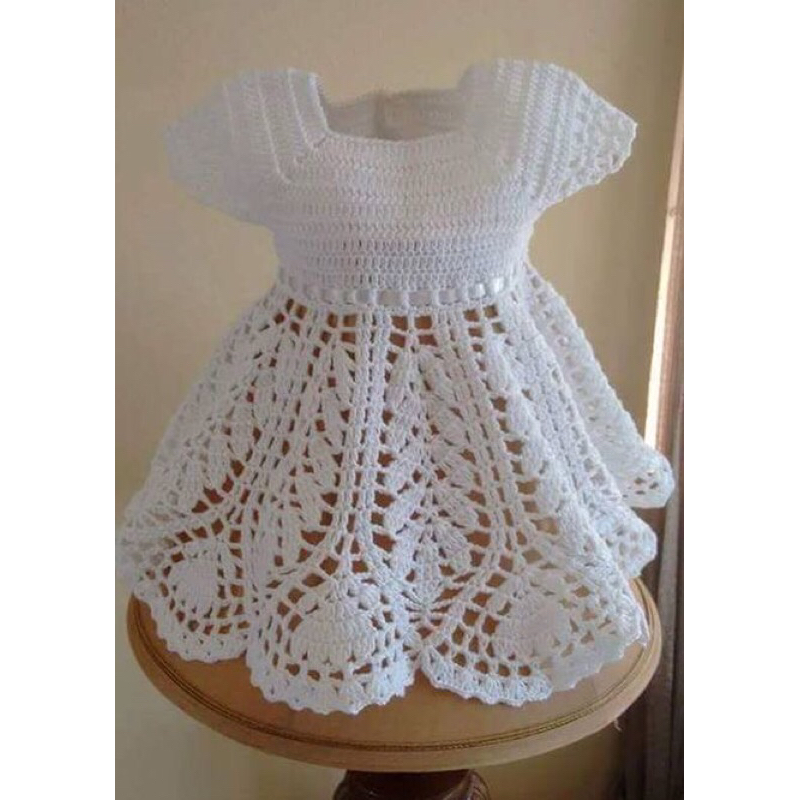 Vestido de sale croche batizado