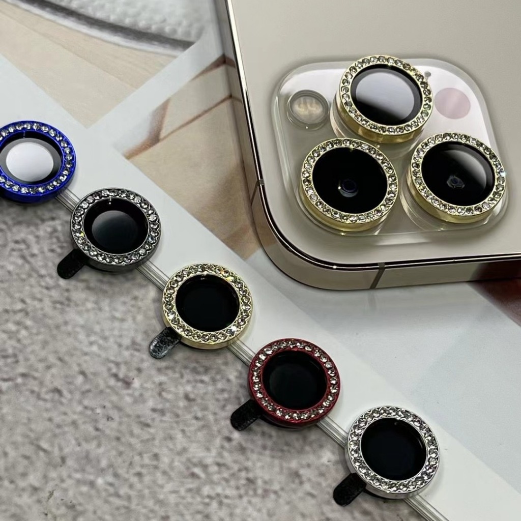 KIT (3PCS) Peliculas de brilho diamante Samsung A14/A34/A54/M14/M54/A325G/iphone11 /Protetor Lente cororido