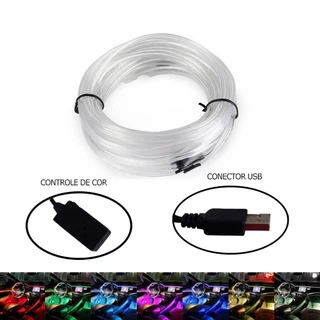 led Painel fita led Rgb para carro Usb Interior Automotivo controle manual 7 cores carro 12v NEON