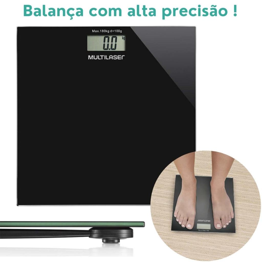 Balança Banheiro Digital Peso Corporal 180 Kg Domestica Precisão Academia