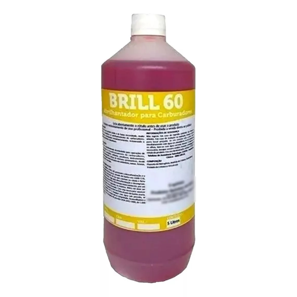Abrilhantador Restaurador De Carburador Brill 60 1L - Descarbonizante e Desengraxente Para Peças de antimônio, zamac, bronze, latão cobre e suas ligas.