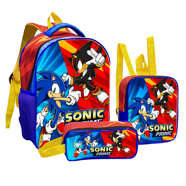 Comprar Mochila Escolar Sonic Prime - Brinquedos Para Crianças