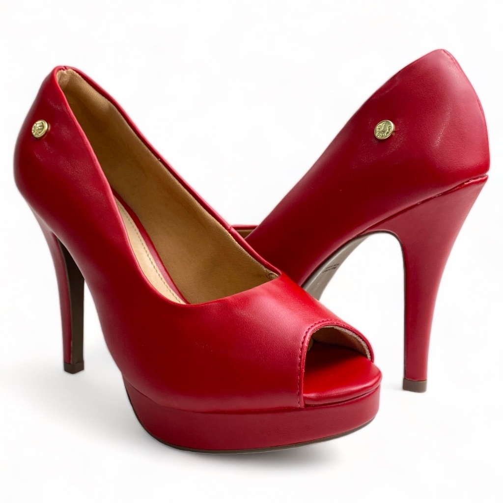 Peep toe via uno best sale salto grosso