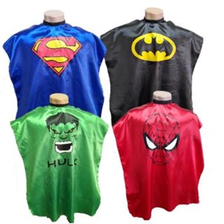 Kit 4 Capas De Barbeiro Cabeleireiro Para Corte De Cabelo Infantil Super Heróis