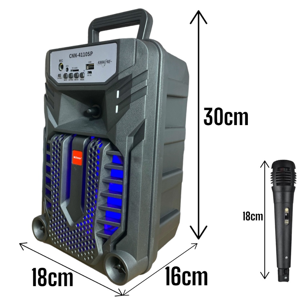 Caixa de Som MP3 1000W C/ Led Alto Falante Grande Entrada P10