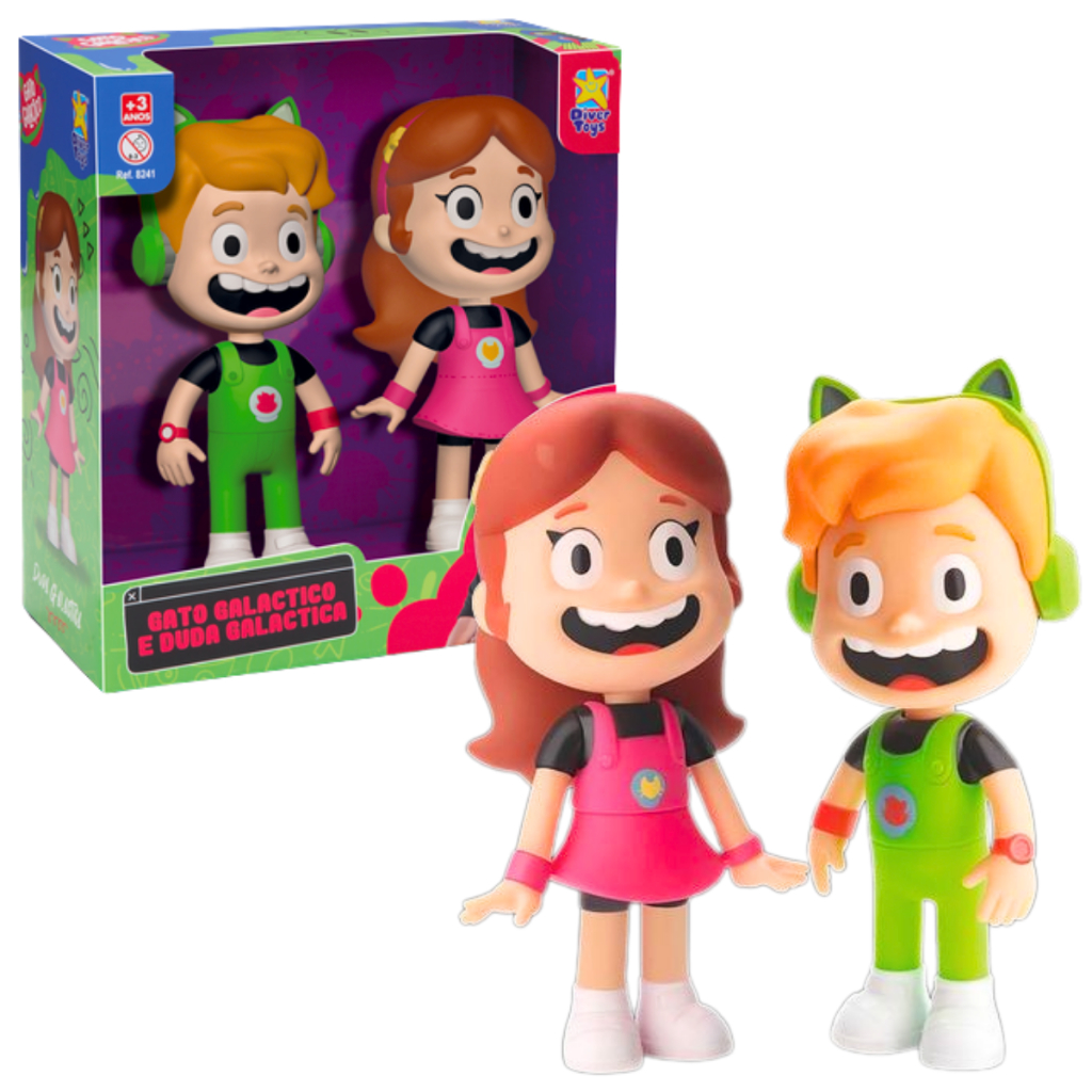 Boneco Infantil Gato Galactico 22cm E Duda Galactica 19cm Feitos Em ...