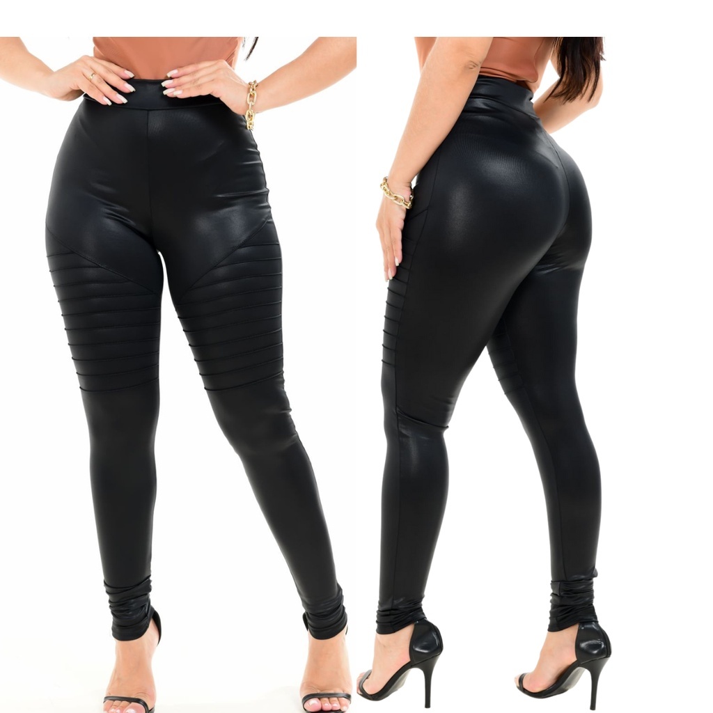 Calça Jogger Cirre Tipo Imitando Couro e Vinil, Calça Feminina Usado  89702570