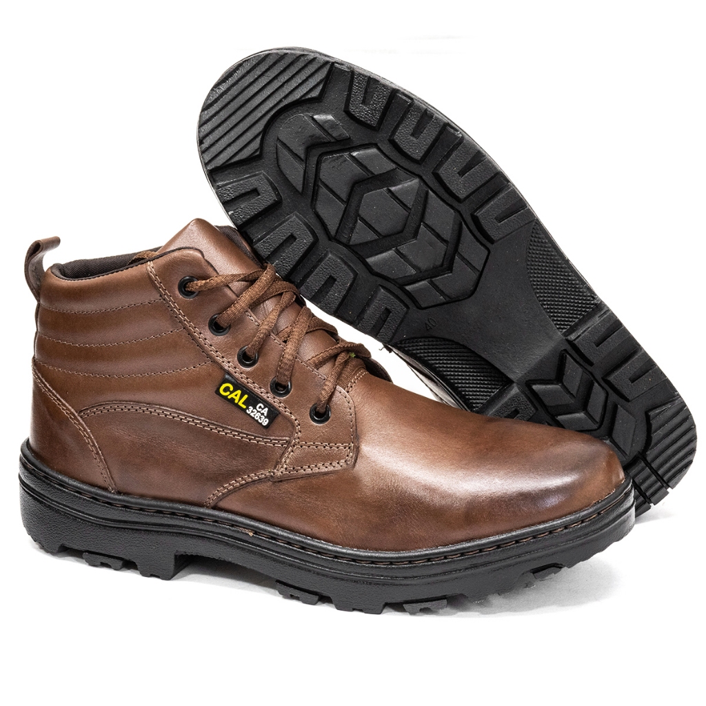 Bota de Segurança com CA Couro Legítimo Bico PVC EPI Trabalhe ...