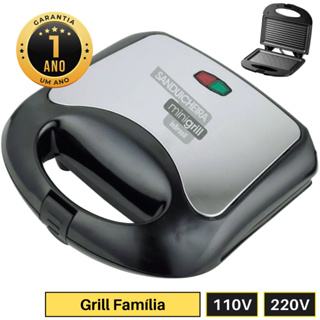 Sanduicheira e Grill 2 em 1 - Inox antiaderente - 750W - Mod: INBSW01
