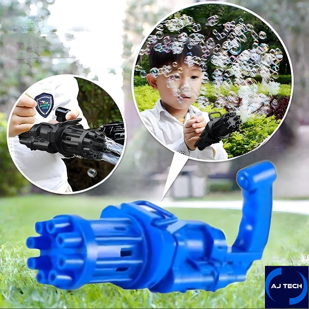 Gatling Bubble Gun Toys for Kids, fabricante de bolhas automáticas